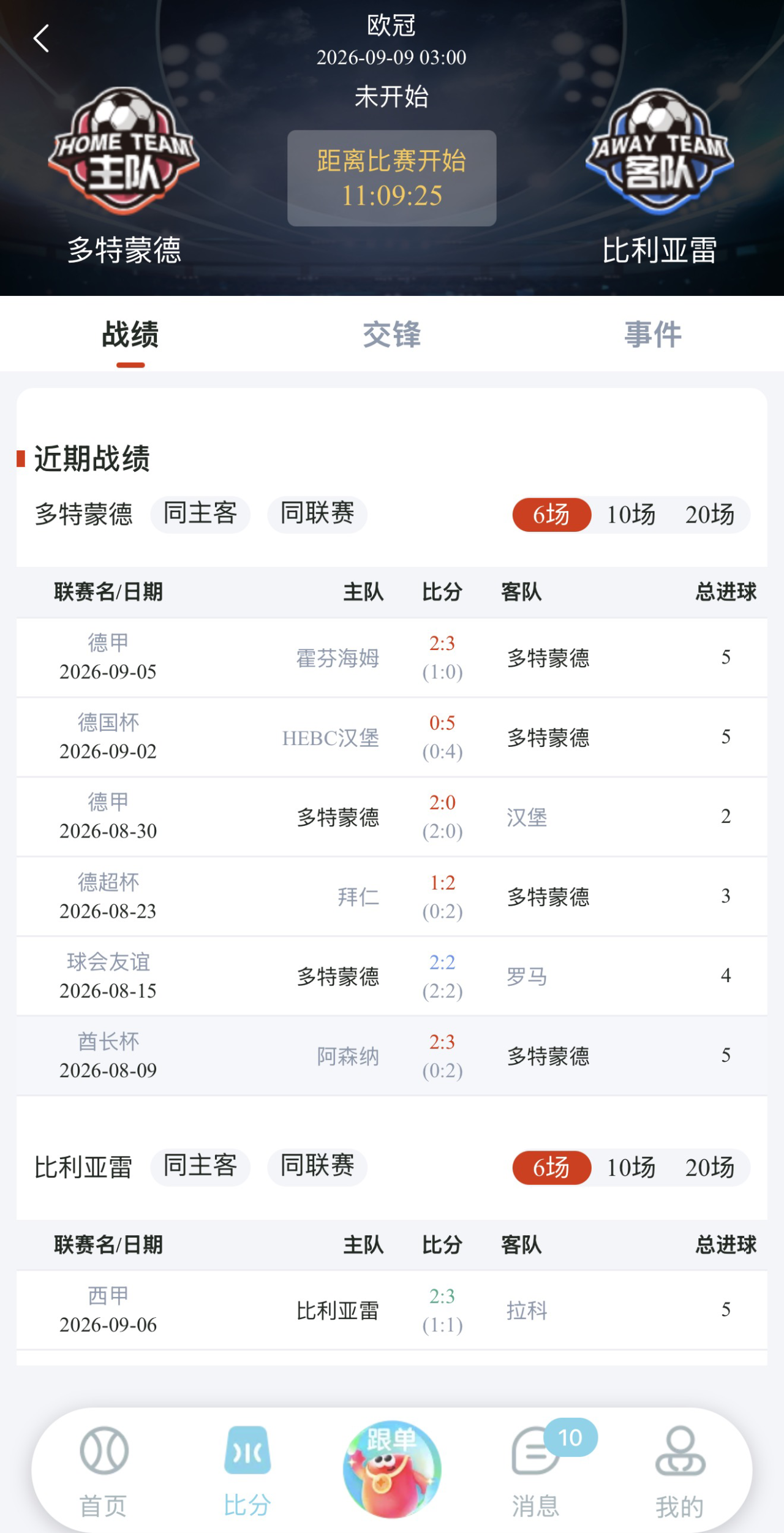 鸿裕助手球队近期战绩数据页面